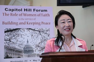 Shin Sook Kwak-Kim, Secretary General of Global Peace Women addresses Forum Participants.