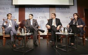 Moderator Victor Cha, Korea Chair of CSIS with forum panelists.