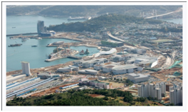 Aerial view of Yeosu.