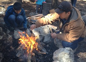 Building Strong Families, Quality time with my son, building a fire together. Dr. Moon