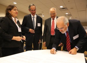 President Mesa of Bolivia signs the Presidential Mission