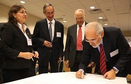 President Mesa of Bolivia signs the Presidential Mission