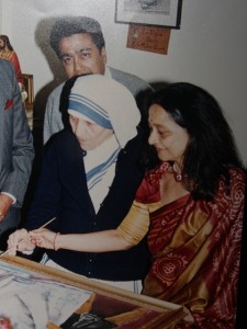 An old picture with close family friend Mother Teresa.