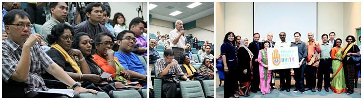 Panelists and audience engaged is spirited exchanges on Malaysian national unity.