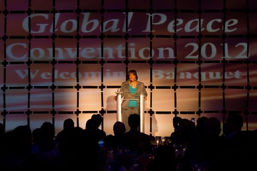 Rev. Bernice King spoke at the Global Peace Convention 2012, and spoke of her father's example and legacy.
