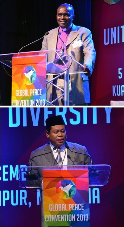 Bishop Sunday Onuoha, Executive Director of the Nigerian Interfaith Action Association (top) and Dr. Marsudi Syuhud, General Secretary of the Central Board of Nahdlatul Ulama, Indonesia’s largest Islamic organization. 