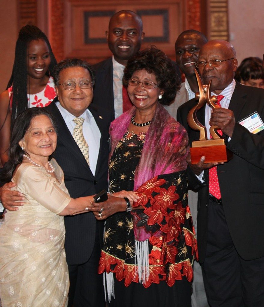 Professor Leah Marangu received the 2013 Global Peace Award for Strengthening Families for her pioneering work in the areas of ethics and character development for youth in schools in Kenya.
