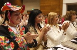 Among the many women leaders (left to right) Ms. Sanchez, CEO Zambrano Foundation, Mrs. Guldenzoph, Global Peace Women Uruguay, Gov. Ocampos of Alto Paraguay, and Congresswomen Coari from Peru.