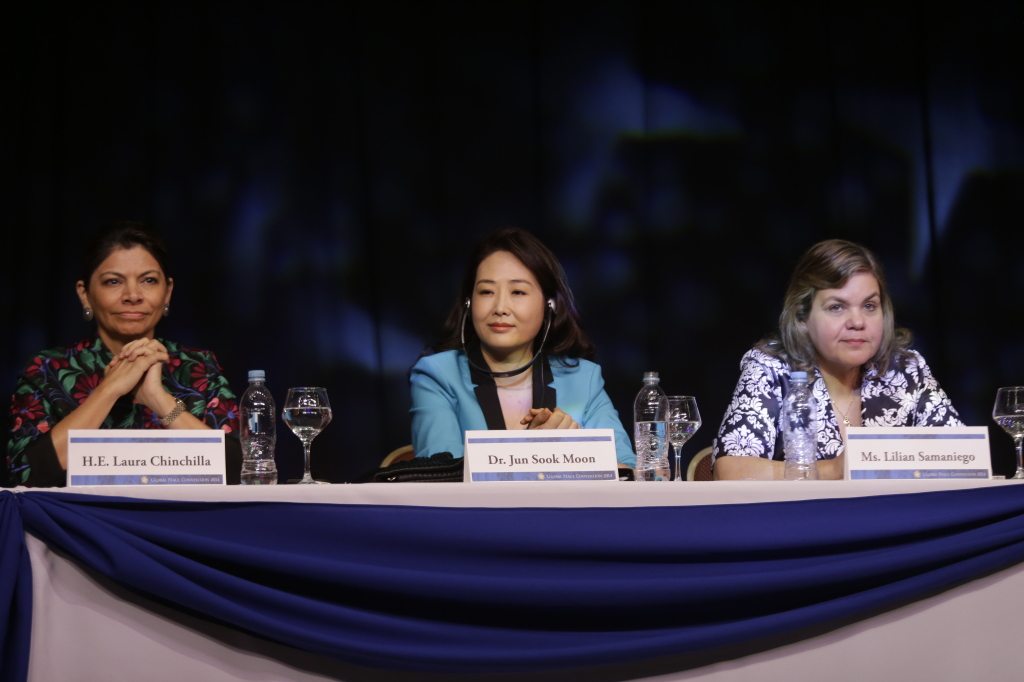  H.E. Laura Chincilla, Dr. Jun Sook Moon and Hon. Lilian Samaniego