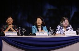 Governor Marlene Ocampos, Dr. Jun Sook Moon, and Senator Lilian Samaniego at the Global Peace Convention Global Peace Women session