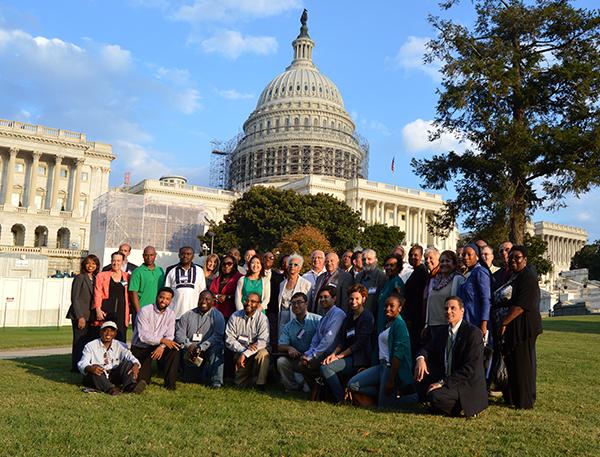 Delegates to the Global Peace Leadership Conference - USA from around the nation pose in front of the US Capitol.