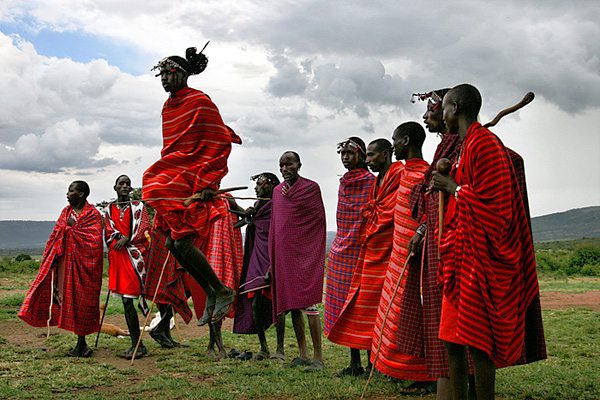 Traditional Maasai tribe in southern Kenya and northern Tanzania