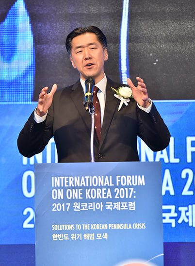Dr. Hyun Jin P. Moon, International Forum on One Korea in Seoul