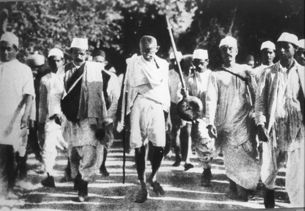 Mahatma Gandhi during the Salt March of 1930