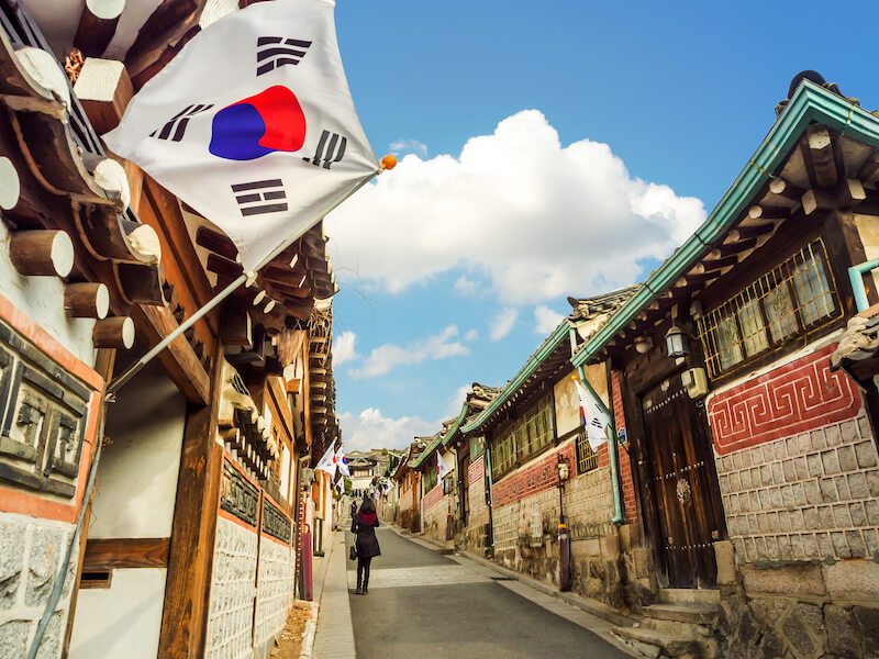 Korea flag Bukchon