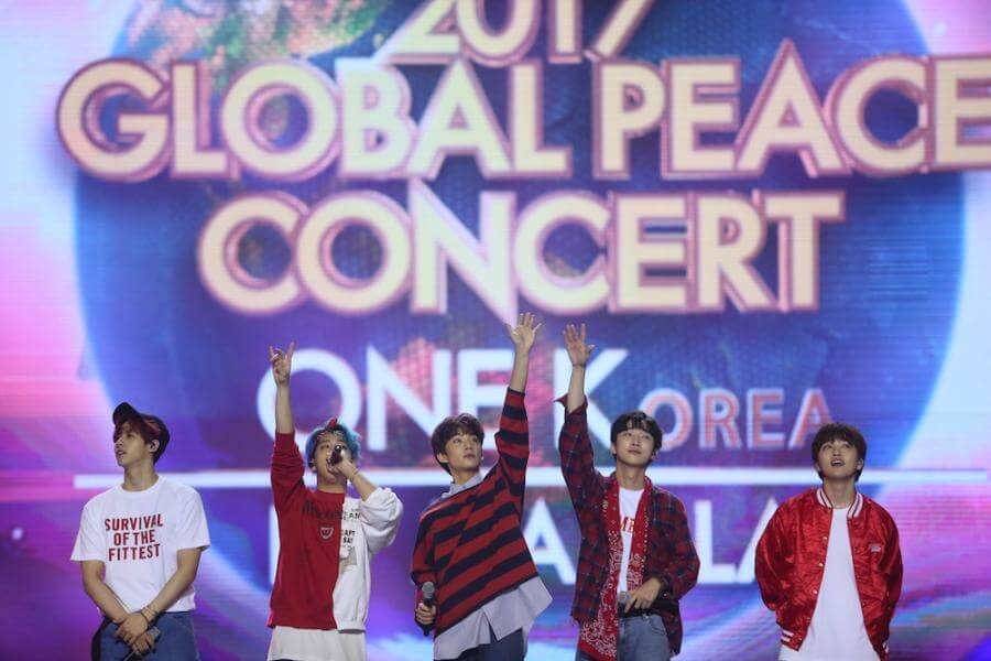 B1A4 perform at the 1K Global Peace Concert in Manila, Philippines SM Mall of Asia
