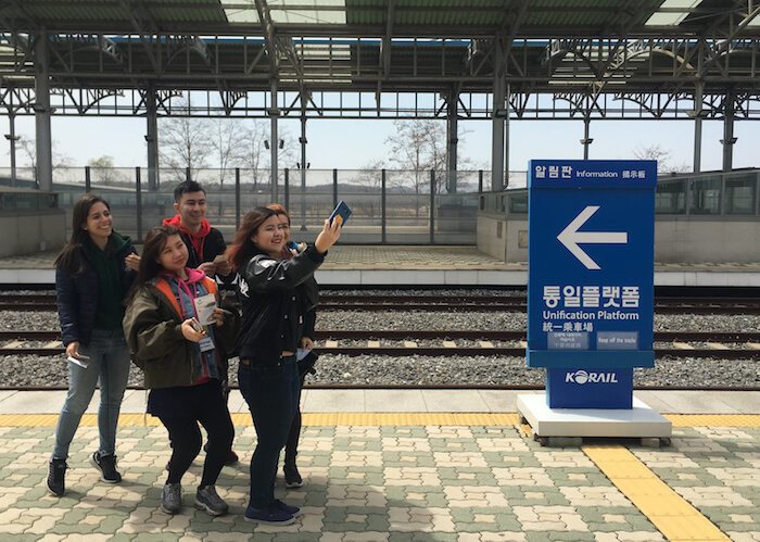 International students, Peace Ambassadors program, Dorasan Station.