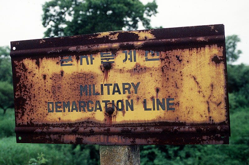 Korean War Military Demarcation Line Sign
